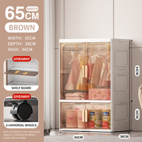 Armoire de chambre moderne en plastique haute résistance, boîte de rangement pliable avec hauteur réglable et fonctions extensibles