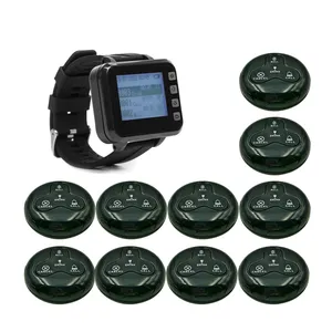 Wireless Waiter Calling System 1 Wrist Pager And 10 Buttons Sets Caregiver Waiter Pager System