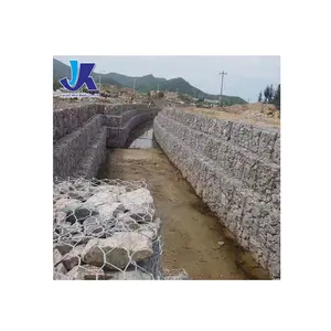 Hot-Dip Galvanized Steel Gabion Mesh Iron Wire Fence Flood River Protection Crimped Technique Hexagonal Cutting Included-a