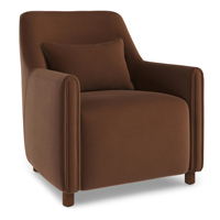 Fauteuil simple en bois massif de haute qualité, confortable, style moderne, pour salon, avec revêtement en tissu coton-lin blanc riz