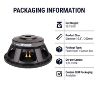 Subwoofer professionnel de 15 pouces, 600 W RMS, haut-parleur PA, bobine vocale de 100 mm, aimant de 250 mm pour système de sonorisation de scène