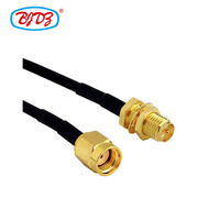 Câble d'extension d'antenne WiFi avec connecteur SMA mâle inversé vers prise SMA femelle inversée, assemblage coaxial RG174, fourni par l'usine
