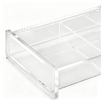 Boîte de rangement transparente de luxe en acrylique sur mesure pour cartes à jouer, organisateur de cartes de poker, étui anti-poussière avec couvercle, double jeu