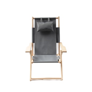Factory Wood Beach <b>Chair</b> Folding Beach <b>Lounge</b> <b>Chair</b> with Armrest Wood Camping <b>Chair</b> - Product Image 1