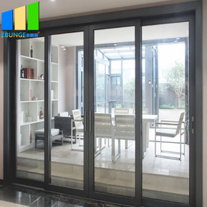 Design moderno rullo inferiore porta scorrevole in alluminio con vetro basso E insonorizzato in acciaio inox rete schermo in fibra di vetro hotel - Product Image 5