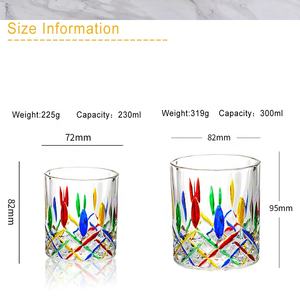 Cốc Rượu <span class=keywords><strong>Whisky</strong></span> Kiểu Cũ Bán Sỉ N14/21 Cốc Cốc Uống Rượu Màu <span class=keywords><strong>Murano</strong></span> Cầu Vồng - Product Image 6