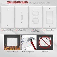 Plaque murale pour appareil électrique, interrupteur, cache-prise, finition brillante, plastique, taille standard, 3 gangues, polycarbonate thermoplastique, 8803-W blanc
