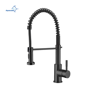 Robinet de <span class=keywords><strong>cuisine</strong></span> gourmet de luxe noir, fabriqué en Chine, à poser sur l'évier, <span class=keywords><strong>avec</strong></span> <span class=keywords><strong>douchette</strong></span> extractible flexible et pulvérisateur rétractable - Product Image 1