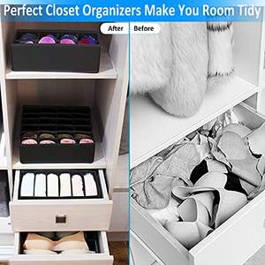 Drawer Wardrobe Organiser Bra Underwear Socks <strong>Ties</strong> Folding Non-Woven Fabric <strong>Boxes</strong> High-Capacity Space-Saving Modern <strong>Storage</strong> - Product Image 5