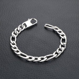 <b>Titanium</b> Steel <b>Chain</b> Bracelet For Men 21.5 Cm Length Geometric Design Hip Hop Jewelry CE210 - Product Image 2