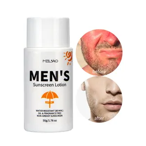Wholesale Private Label Organic Whitening Anti Wrinkle Moisturizer Spf 50 Protect Skin Uv Men's Sunscreen Lotion