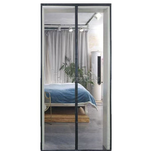 Malla de pantalla de fibra de vidrio negra moderna con red de puerta de pantalla de cierre magnético para puertas dobles francesas - Product Image 1