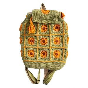 Bolso de Ganchillo Vintage EFANBEANIE Tejido a Mano de Spandex/Poliéster con Diseño de Cereza, Abuela, Cuadros y Girasol, Accesorios de Moda Bonitos - Product Image 1