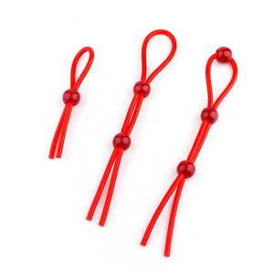 Consolador de tubo ajustable de silicona ecológico médico para hombre adulto, anillo de pene rojo, eyaculación retardada, fiesta promocional RC - Product Image 4