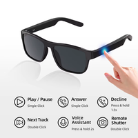 A02 Smart untuk Kacamata Hitam Asisten Suara AI Pemutar Musik IP68 Tahan Air Pengisian Daya Magnetik Kontrol Sentuh Audio Stereo