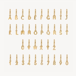 Thép Không Gỉ Cá Nhân Tiny Vàng Thư Mặt Dây Chuyền Ban Đầu Mini Bảng Chữ Cái Số Quyến Rũ Cho Tự Làm Đồ Trang Sức Làm Cung Cấp - Product Image 2