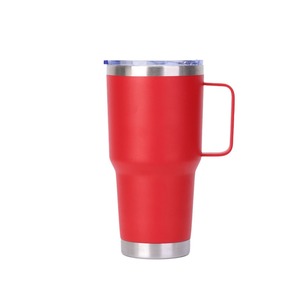 Gobelet isotherme en acier inoxydable 20 oz avec poignée, mug de voyage écologique, revêtement poudré pour usage extérieur - Product Image 4