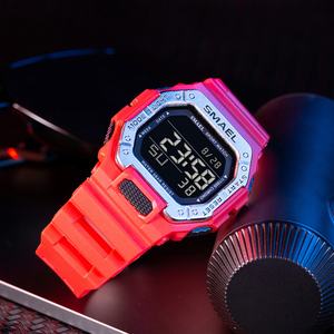 นาฬิกาข้อมือ SMAEL 8059 สี่เหลี่ยมทรงทันสมัย นาฬิกาอิเล็กทรอนิกส์แบบดิจิตอลสีดำสำหรับผู้หญิงและผู้ชาย นาฬิกากันน้ำ - Product Image 4