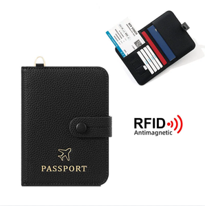 RFID Blocking Leather Passport <b>Holder</b> <b>Travel</b> Wallet Cover Case Anti Lost Organizer Factory OEM Wholesale Bulk Custom Supplier - Product Image 4
