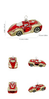 Vente directe d'usine, ornements en verre soufflé, voiture de sport, mini-bus, moto, tracteur, grue, forme personnalisable, ornements de Noël