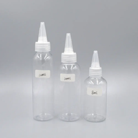 Plastique PET Transparent 50ml 100ml 150ml 200ml 250ml 500ml Bouche Pointue Bec Squeeze Cheveux Bouteille D'huile pour Sérum De Soins De La Peau
