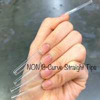 Pointes d'ongles professionnelles XXL transparentes coniques 500CS sans courbe en C, forme cercueil, avec logo personnalisé, et pointes d'ongles carrées stiletto XXXL