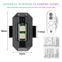 Voiture Vélo Moto 7 Couleurs Strobe Aircraft Light Universal Warning Lights Mini USB Drone Strobe Light Aircraft Night Flashing