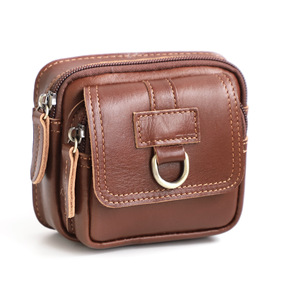 Pochette de ceinture vintage en cuir véritable pour homme, sac banane en cuir de vachette pleine fleur, étui de téléphone EDC, organisateur, vente en gros - Product Image 2