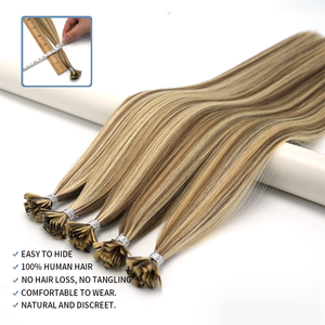 Extensions de cheveux brésiliens Remy vierges Lanxun 150g, pointe plate K, fusion de cuticules, confortables, avec colle italienne, pour salon - Product Image 1