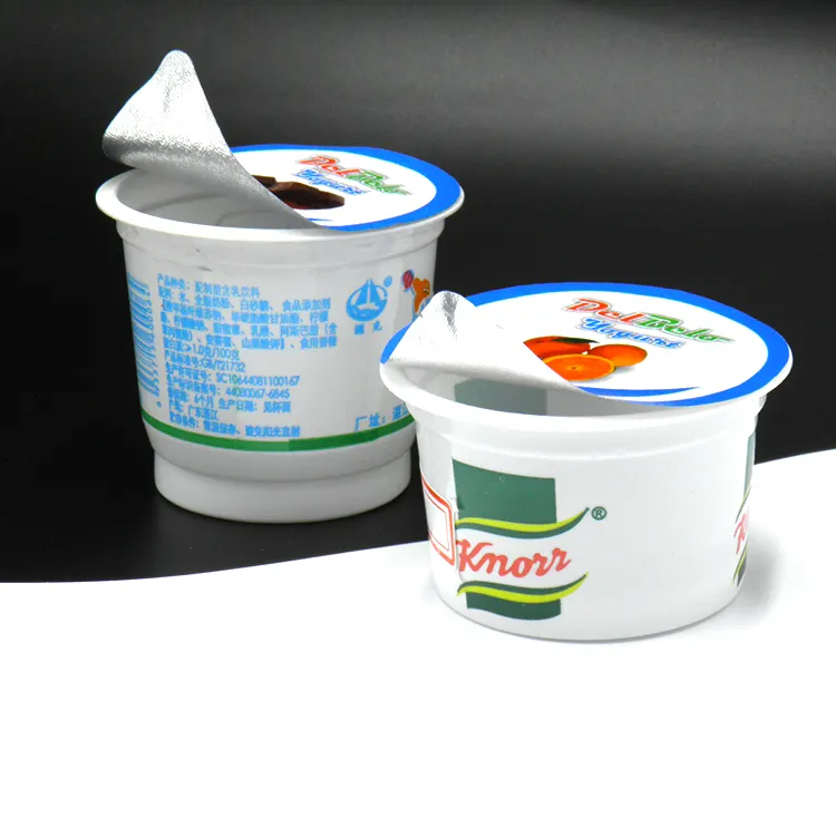 4 oz tek kullanımlık bardak yoğurt bardak konteyner meyve suyu fincanı ile baskılı film mühürleyen makinesi