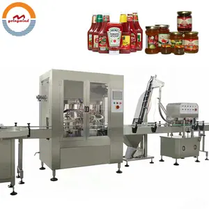 Automatic Fruit Jam Paste Puree Jar Filling And Capping Machine Auto Glass Bottle Filler Bottling Packing Labeling Line For Sale