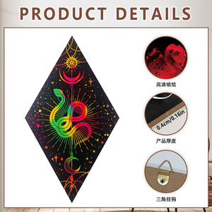 Cartas de Tarot de Madera con Forma Irregular, Impresas con UV, Decoración Bohemia Gótica para Colgar en la Sala de Estar, Adorno de Pared para Pascua o Graduación - Product Image 2