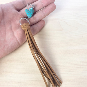 Boho เครื่องประดับตะวันตกสไตล์วินเทจย้อนยุคต่างหูจี้เทอร์ควอยซ์พู่ยาวเป็นของขวัญสำหรับผู้หญิง - Product Image 5