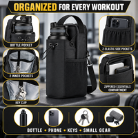 Sac porte-bouteille d'eau magnétique OEM personnalisé avec rangement multi-poches et sangle réglable pour le fitness, le cyclisme et la randonnée