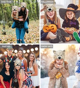 Cappello a Forma di Testa di Animale Personalizzato LEVIN, Simpatico Cappello Peluche a Forma di <span class=keywords><strong>Lupo</strong></span> per Bambini - Product Image 3