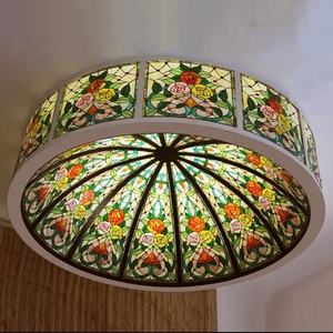 Dôme intérieur en verre trempé Tiffany de style européen, personnalisé en usine, pour la décoration de maisons, hôtels, bâtiments et restaurants - Product Image 4