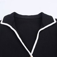 Femmes automne 2025 nouvelle mode décontractée Joker tricot revers mini robe rétro femmes chic robe à manches courtes