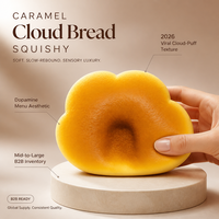 Pain nuage couleur caramel à rebond lent, sensation hyper tactile, toucher guimauve, essentiel pour le bureau anti-stress, prêt à la vente
