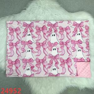 ชุดเครื่องนอนสำหรับเด็กทารกลายฮาโลวีนงานตามสั่งผ้าห่มผ้านุ่มใช้ได้หลายรูปแบบผ้าห่มผ้าไหมลายหัวกะโหลกนมวัวสำหรับวันฮาโลวีน - Product Image 1