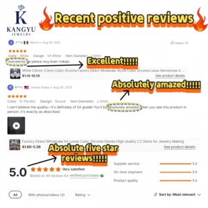 Hot bán 5A Chất lượng cao 8mm trắng Cubic Zirconia đá lỏng tổng hợp pháo hoa cắt giáng sinh trang sức nhà máy trực tiếp - Product Image 6