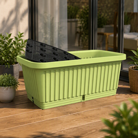 Jardinière rectangulaire en plastique PP blanc crème, moulée par injection, avec grille, légère et durable, pour légumes et fleurs
