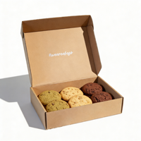 Boîte d'emballage personnalisée pour brownies au chocolat, boîte à friandises en carton noir de qualité supérieure, boîte pliante pour beignets avec logo