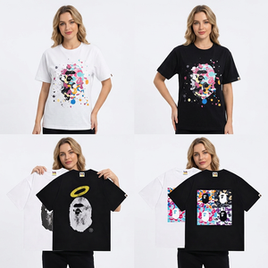 เสื้อยืดผู้ชายแบรนด์หรูคุณภาพสูง แฟชั่นไฮสตรีท พิมพ์ลายกราฟิกตามสั่ง ทรงโอเวอร์ไซส์ ผ้าถักน้ำหนัก 240 กรัม ผ้าฝ้าย 100% - Product Image 2