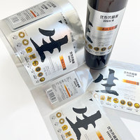 Autocollant personnalisé adhésif étanche BOPP vinyle papier autocollant bouteille de vin étiquettes d'emballage avec conteneurs