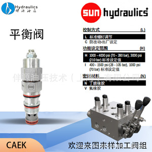 Vanne à cartouche filetée SunHydraulics CAEKLHN à commande pilote pour systèmes hydrauliques - Product Image 2