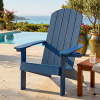 Chaise de plage Uplion tout temps, chaise classique en plastique et bois d'extérieur avec porte-gobelet, chaise Adirondack de jardin