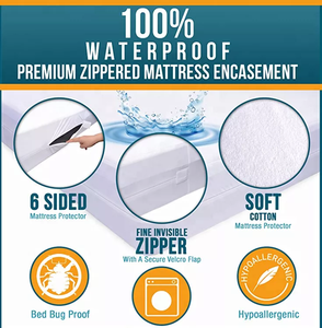 Nữ Hoàng Kích thước cao cấp chất lượng không gây dị ứng giường nệm encasement zippered bedbug không thấm nước bìa trắng dệt kim phong cách - Product Image 6