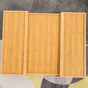 Bamboo Knife <b>Storage</b> <b>Box</b> 58x45x5.5cm Pull-Out Drawer Organizer <b>Kitchen</b> Cutlery Organizer Rectangular Standing Type - Product Image 3