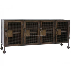 เฟอร์นิเจอร์ห้องทีวีเมทัลลิคอุตสาหกรรมและเหล็กวินเทจพร้อมล้อสำหรับบ้านสำนักงานห้องนั่งเล่นและห้องนอนเพื่อความบันเทิง - Product Image 4