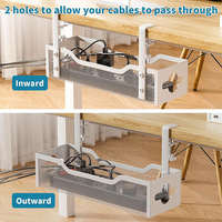 Organisateur de câbles sous bureau sans perçage, panier de rangement minimaliste en acier au carbone pour bureau à domicile